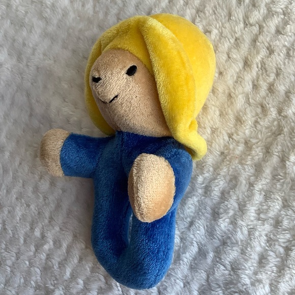 Paddington Bear Plush Rattle Stuffed Animal Toy Blue and Yellow - Picture 3 of 5